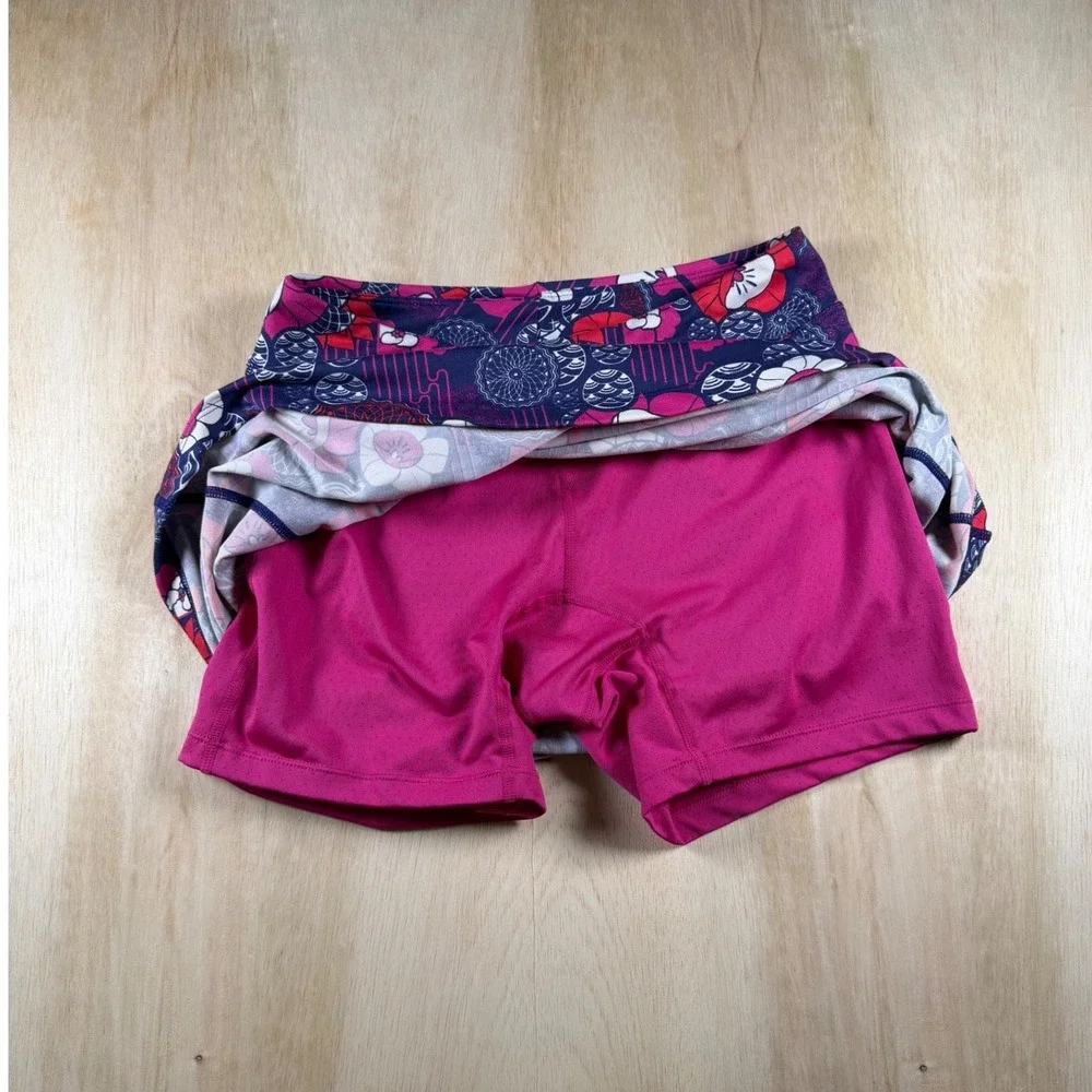 Title Nine Womens XS Floral Skort Navy Pink Athletic Running Hiking Skirt